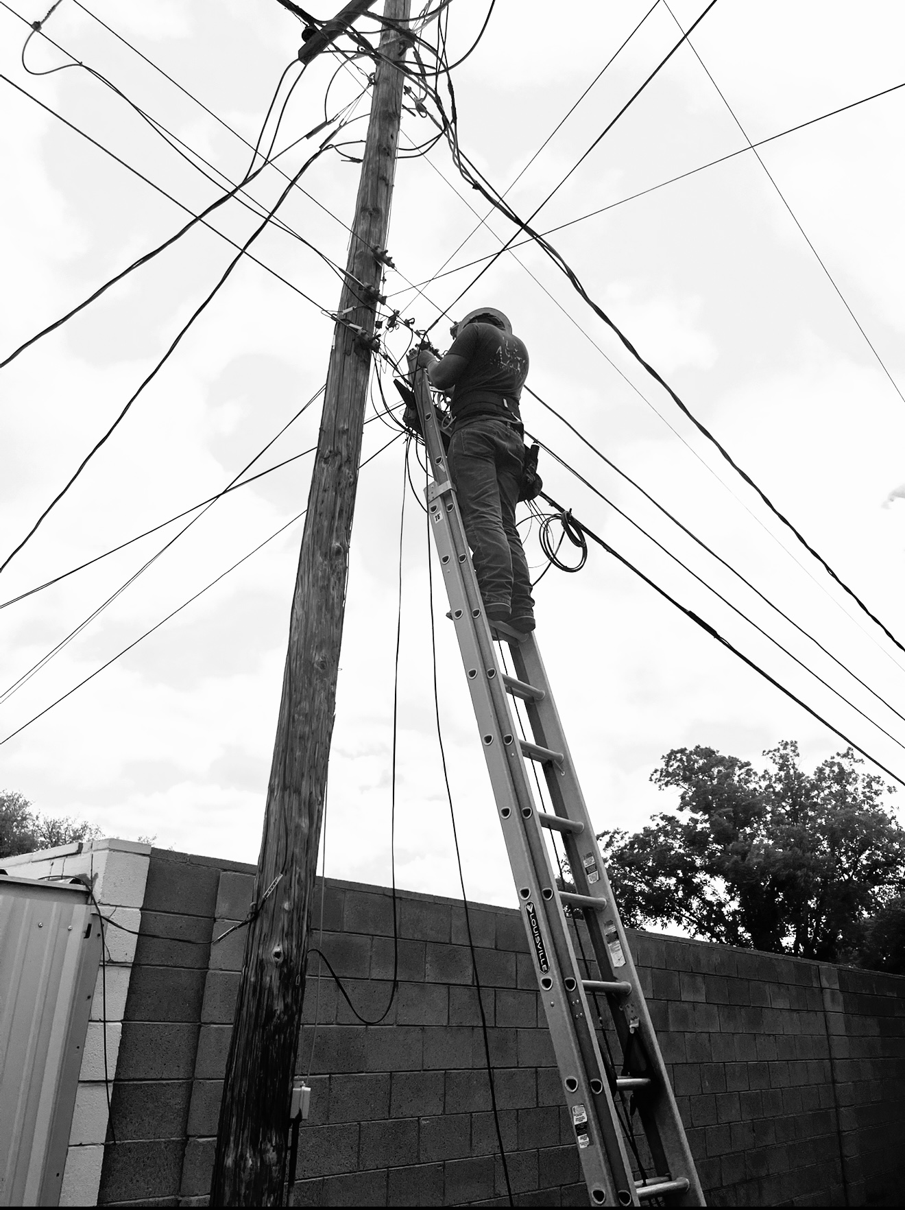 Cable technician working